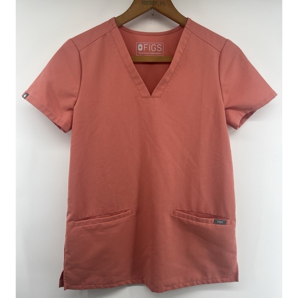 Figs XXS Casma 3 Pocket Scrub Top Peach Orange Short Sleeved FW1100 - Picture 1 of 3